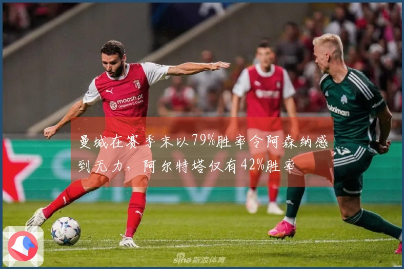 曼城在赛季末以79%胜率令阿森纳感到无力，阿尔特塔仅有42%胜率